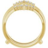 14K Gold Round Lab-Grown Diamond Accented Ring Guard - Yellow Gold - view 2