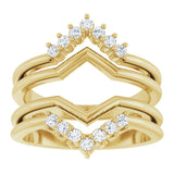 14K Gold Round Lab-Grown Diamond Accented Ring Guard - Yellow Gold - view 3