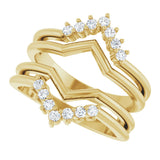 14K Gold Round Lab-Grown Diamond Accented Ring Guard - Yellow Gold - view 5