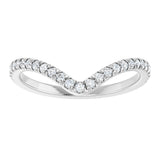 Platinum Round Natural Diamond Accented Contour Band – 1.3-2mm Stones - view 3