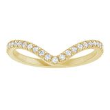14K Gold Round Lab-Grown Diamond Accented Contour Band – 1.3-2mm Stones - Yellow Gold - view 3