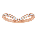 14K Gold Round Lab-Grown Diamond Accented Contour Band – 1.3-2mm Stones - Rose Gold - view 3