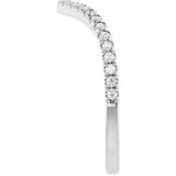 Platinum Round Natural Diamond Accented Contour Band – 1.3-2mm Stones - view 4