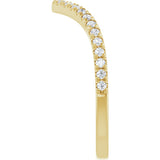 14K Gold Round Lab-Grown Diamond Accented Contour Band – 1.3-2mm Stones - Yellow Gold - view 4