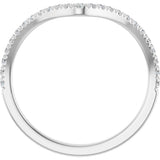 Platinum Round Lab-Grown Diamond Accented Contour Band – 1.3-2mm Stones - view 2