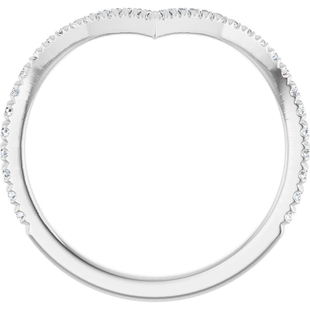 Platinum Round Lab-Grown Diamond Contour Band – 1.3-1.5mm Stones - view 2