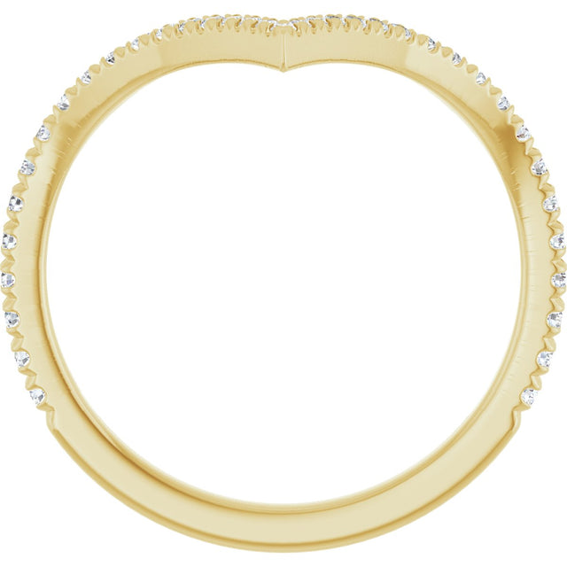 14K Gold Round Lab-Grown Diamond Contour Band – 1.3-1.5mm Stones - Yellow Gold - view 2