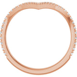 14K Gold Round Lab-Grown Diamond Contour Band – 1.3-1.5mm Stones - Rose Gold - view 2