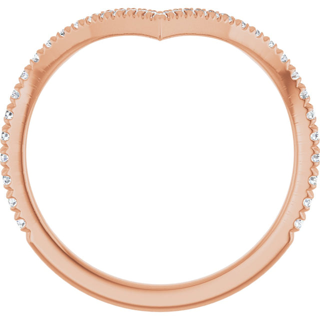 14K Gold Round Lab-Grown Diamond Contour Band – 1.3-1.5mm Stones - Rose Gold - view 2