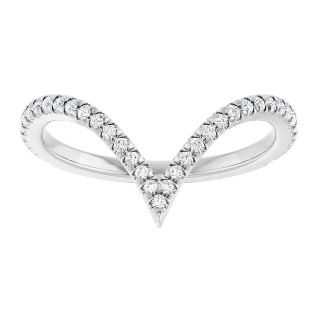 14K Gold Round Lab-Grown Diamond Contour Band – 1.3-1.5mm Stones - White Gold - view 3