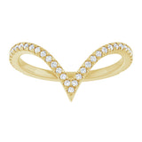 14K Gold Round Lab-Grown Diamond Contour Band – 1.3-1.5mm Stones - Yellow Gold - view 3