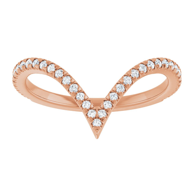 14K Gold Round Lab-Grown Diamond Contour Band – 1.3-1.5mm Stones - Rose Gold - view 3