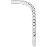 14K Gold Round Lab-Grown Diamond Contour Band – 1.3-1.5mm Stones - White Gold - view 4