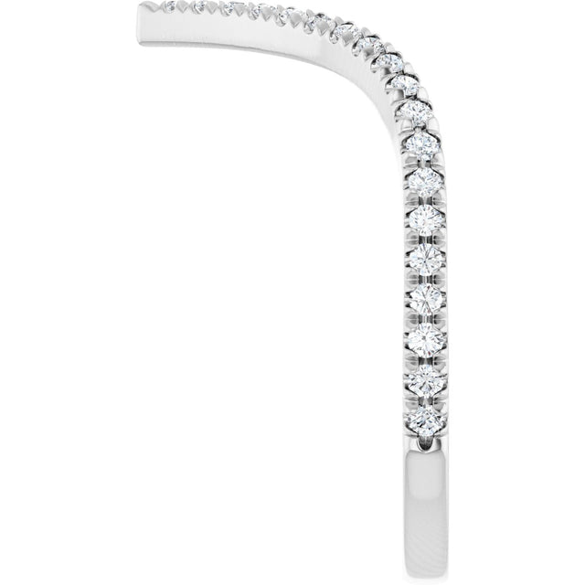 14K Gold Round Lab-Grown Diamond Contour Band – 1.3-1.5mm Stones - White Gold - view 4