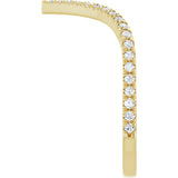 14K Gold Round Lab-Grown Diamond Contour Band – 1.3-1.5mm Stones - Yellow Gold - view 4