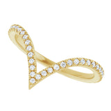 14K Gold Round Lab-Grown Diamond Contour Band – 1.3-1.5mm Stones - Yellow Gold - view 5