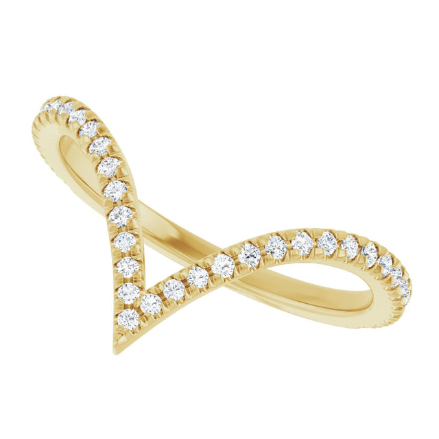 14K Gold Round Lab-Grown Diamond Contour Band – 1.3-1.5mm Stones - Yellow Gold - view 5