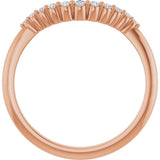 14K Gold Round Natural Diamond Contour Band – 1.5-2.5mm Stones - Rose Gold - view 2