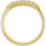 14K Gold Round Natural Diamond Contour Band – 1.5-2.5mm Stones - Yellow Gold - view 2