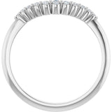 Platinum Round Natural Diamond Contour Band – 1.5-2.5mm Stones - view 2
