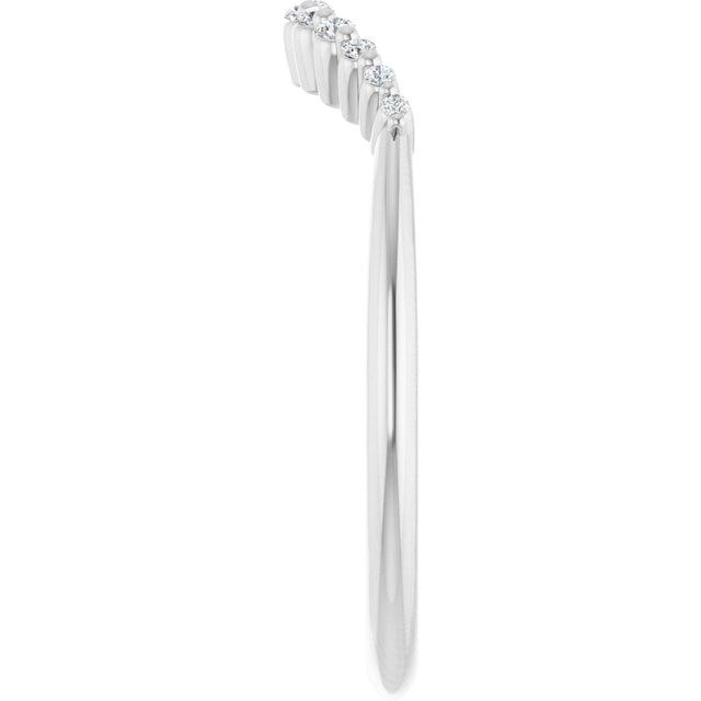 Platinum Round Natural Diamond Contour Band – 1.5-2.5mm Stones - view 5