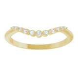 14K Gold Round Natural Diamond Contour Band – 1.5-2.5mm Stones - Yellow Gold - view 3