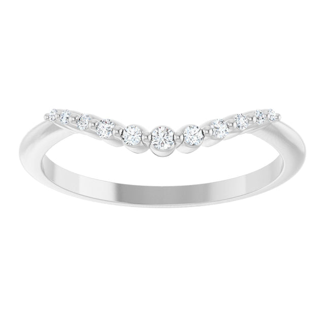 Platinum Round Natural Diamond Contour Band – 1.5-2.5mm Stones - view 3