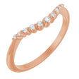 14K Gold Round Natural Diamond Contour Band – 1.5-2.5mm Stones - Rose Gold