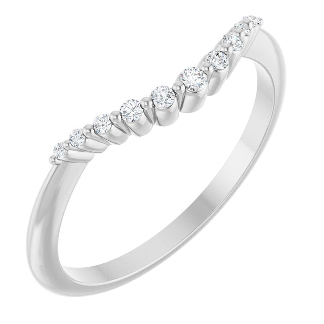 Platinum Round Natural Diamond Contour Band – 1.5-2.5mm Stones