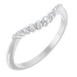 14K Gold Round Natural Diamond Contour Band – 1.5-2.5mm Stones - White Gold