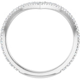 14K Gold Round Natural Diamond Accented Contour Band II - White Gold - view 2