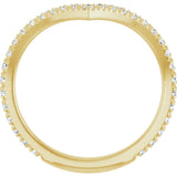 14K Gold Round Lab-Grown Diamond Accented Contour Band II - Yellow Gold - view 2