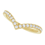 14K Gold Round Natural Diamond Accented Contour Band II - Yellow Gold - view 5