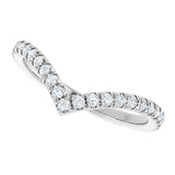 14K Gold Round Lab-Grown Diamond Accented Contour Band II - White Gold - view 5
