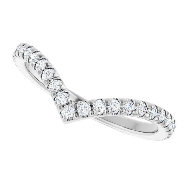 Platinum Round Natural Diamond Accented Contour Band II - view 5
