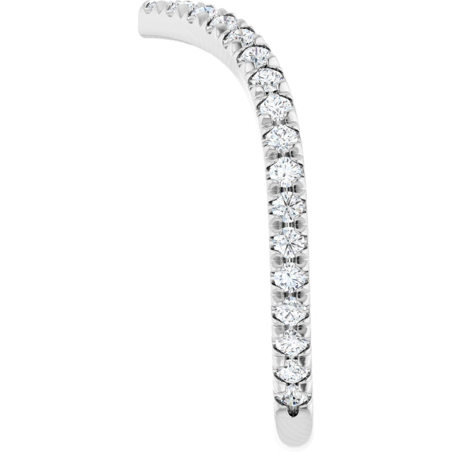 Platinum Round Natural Diamond Accented Contour Band II - view 4