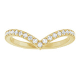 14K Gold Round Lab-Grown Diamond Accented Contour Band II - Yellow Gold - view 3