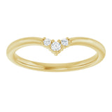 14K Gold Round Natural Diamond Contour Band – 2mm Stones - Yellow Gold - view 3