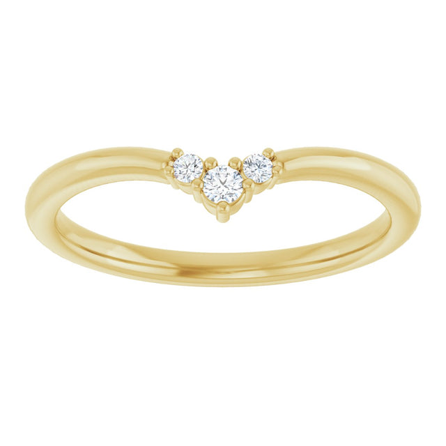 14K Gold Round Natural Diamond Contour Band – 2mm Stones - Yellow Gold - view 3