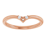 14K Gold Round Lab-Grown Diamond Contour Band II - Rose Gold - view 3