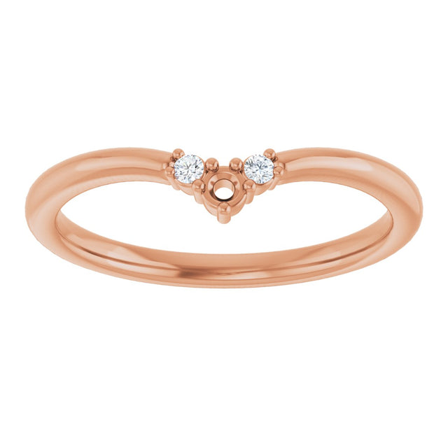 14K Gold Round Lab-Grown Diamond Contour Band II - Rose Gold - view 3