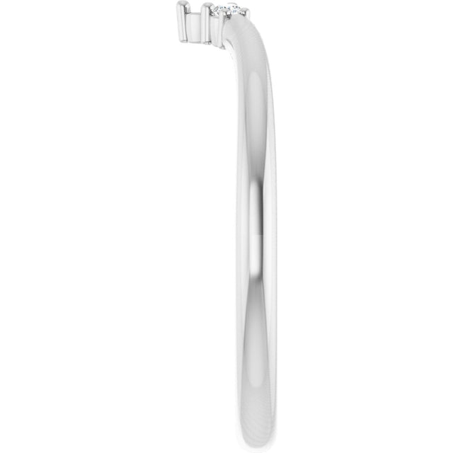 Platinum Round Lab-Grown Diamond Contour Band II - view 4