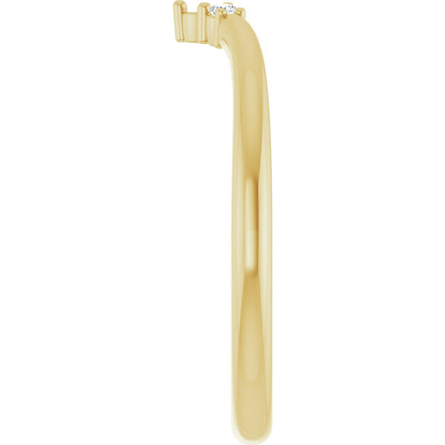 14K Gold Round Lab-Grown Diamond Contour Band II - Yellow Gold - view 4