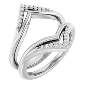 Platinum Round Natural Diamond Ring Guard – 1.1mm Stones