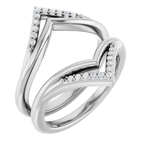 Platinum Round Natural Diamond Ring Guard – 1.1mm Stones
