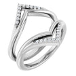 14K Gold Round Natural Diamond Ring Guard – 1.1mm Stones - White Gold