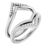 14K Gold Round Natural Diamond Ring Guard – 1.1mm Stones - White Gold