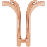 14K Gold Round Natural Diamond Ring Guard – 1.1mm Stones - Rose Gold - view 4