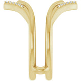 14K Gold Round Natural Diamond Ring Guard – 1.1mm Stones - Yellow Gold - view 4