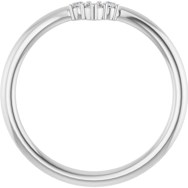 14K Gold Round Lab-Grown Diamond Contour Band II - White Gold - view 2